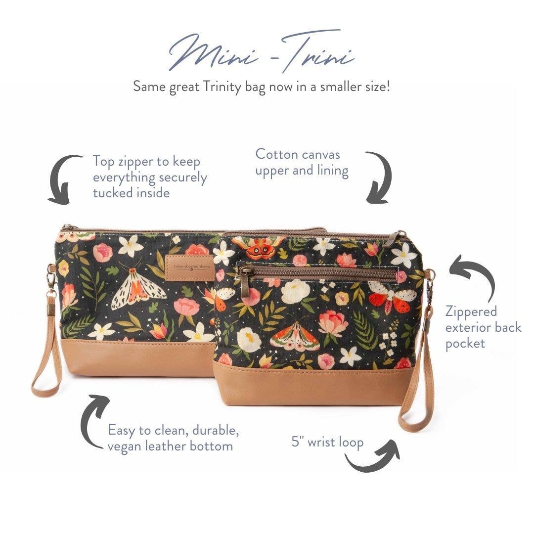 Mini Trini Tasche – Kleine Reißverschlusstasche für Sockenprojekte – Night Forest