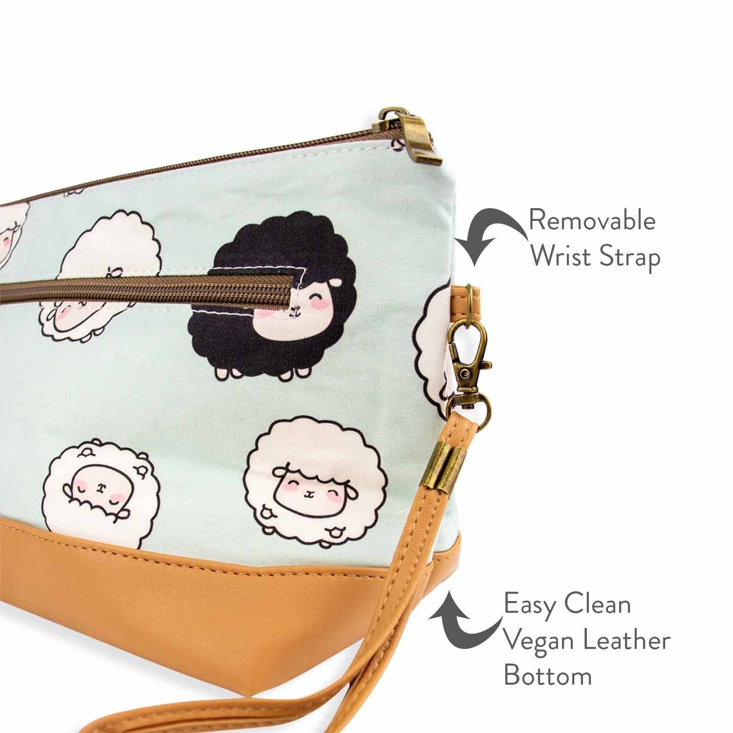 Sac de projet Chubby Sheep Trinity – Pochette de projet zippée – Seafoam