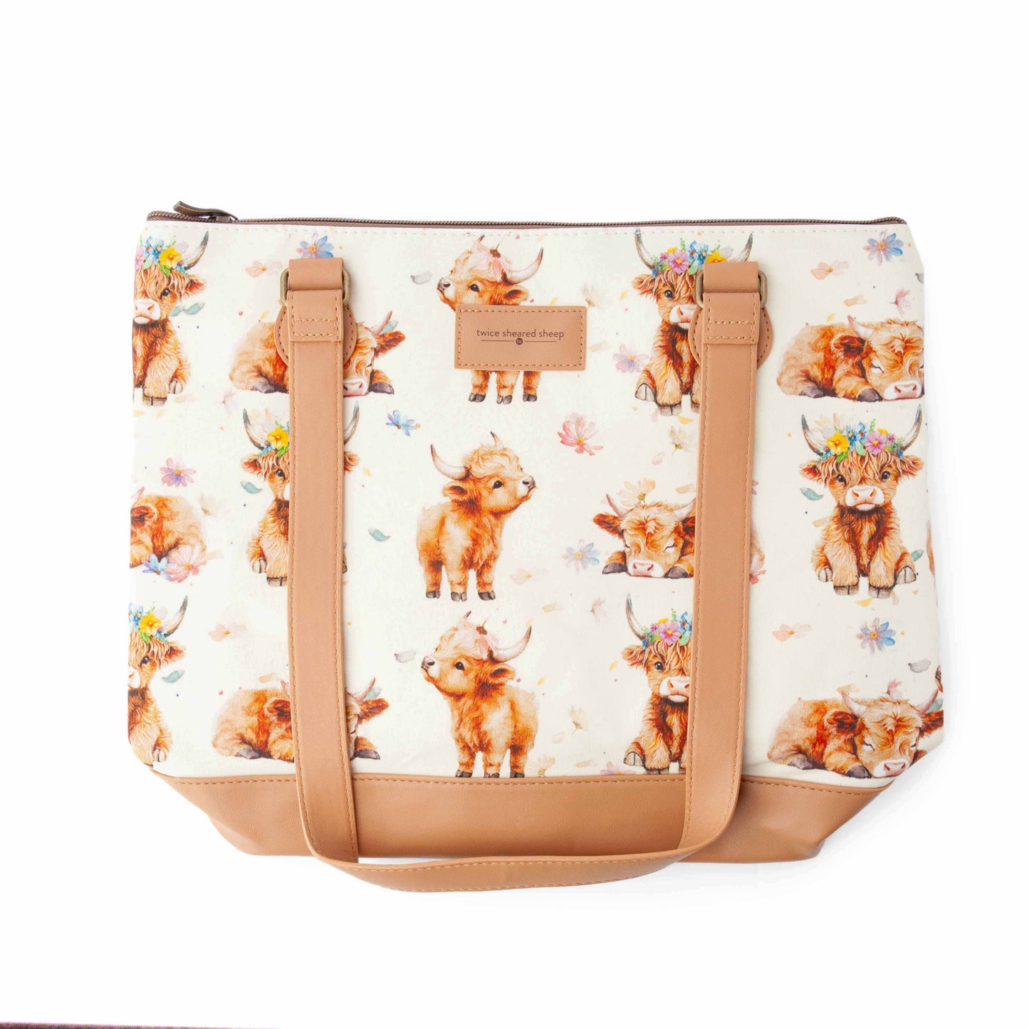 Sac de projet de tricot zippé grand format – Vache des Highlands Maisy Mega Trinity Bag
