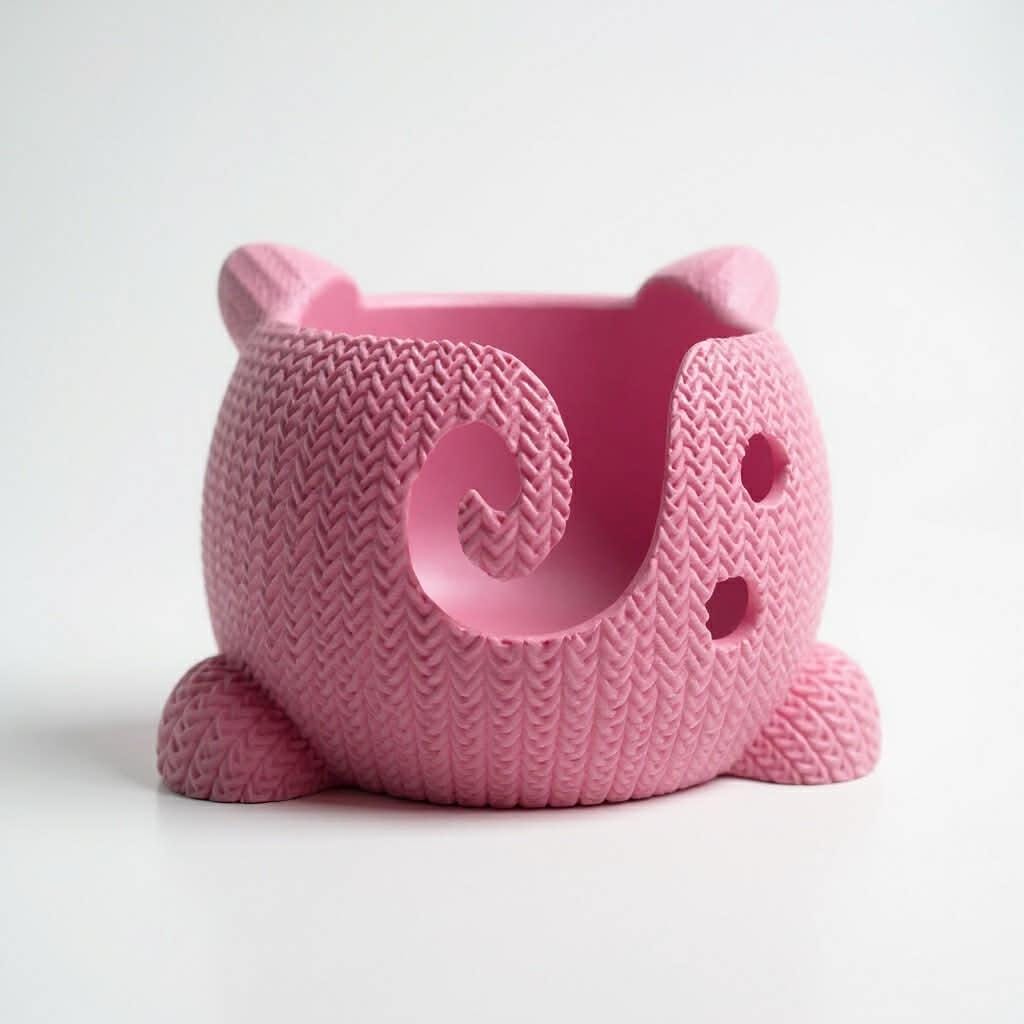 Pig Yarn Bowl, 3D Printed Knitting Bowl for Whimsical Craft Tables, Customizable