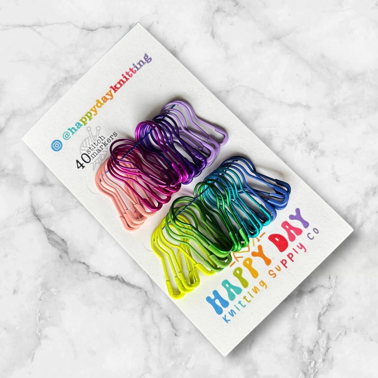 Marqueurs de mailles Néon Arc-en-ciel pour Tricot - Lot de 40