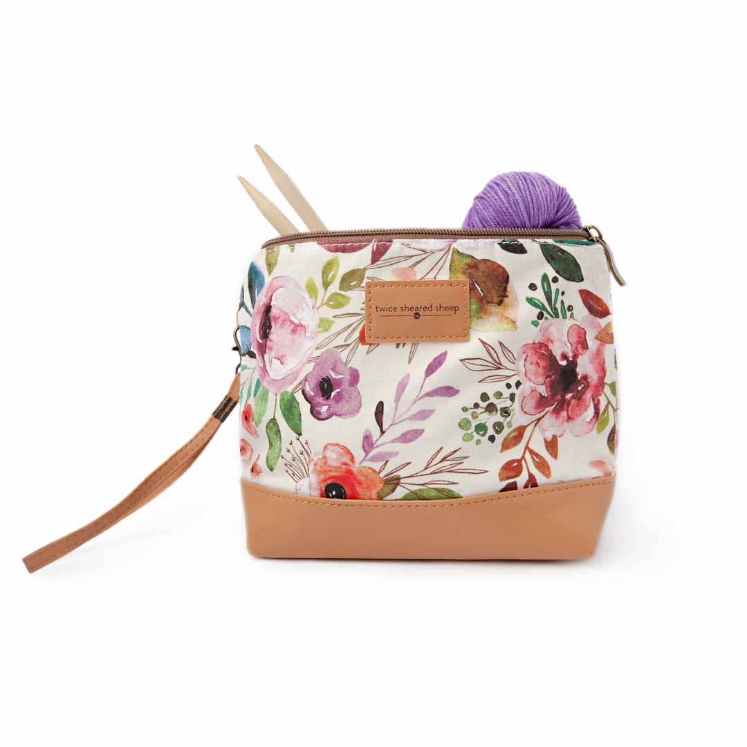 Mini Sac Trini – Petit Sac à Projet Zippé pour Chaussettes - Fleurs Printanières