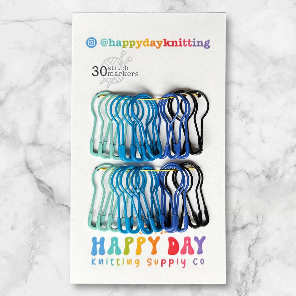 30 Locking Bulb Pin Stitch Markers - Core Colourways