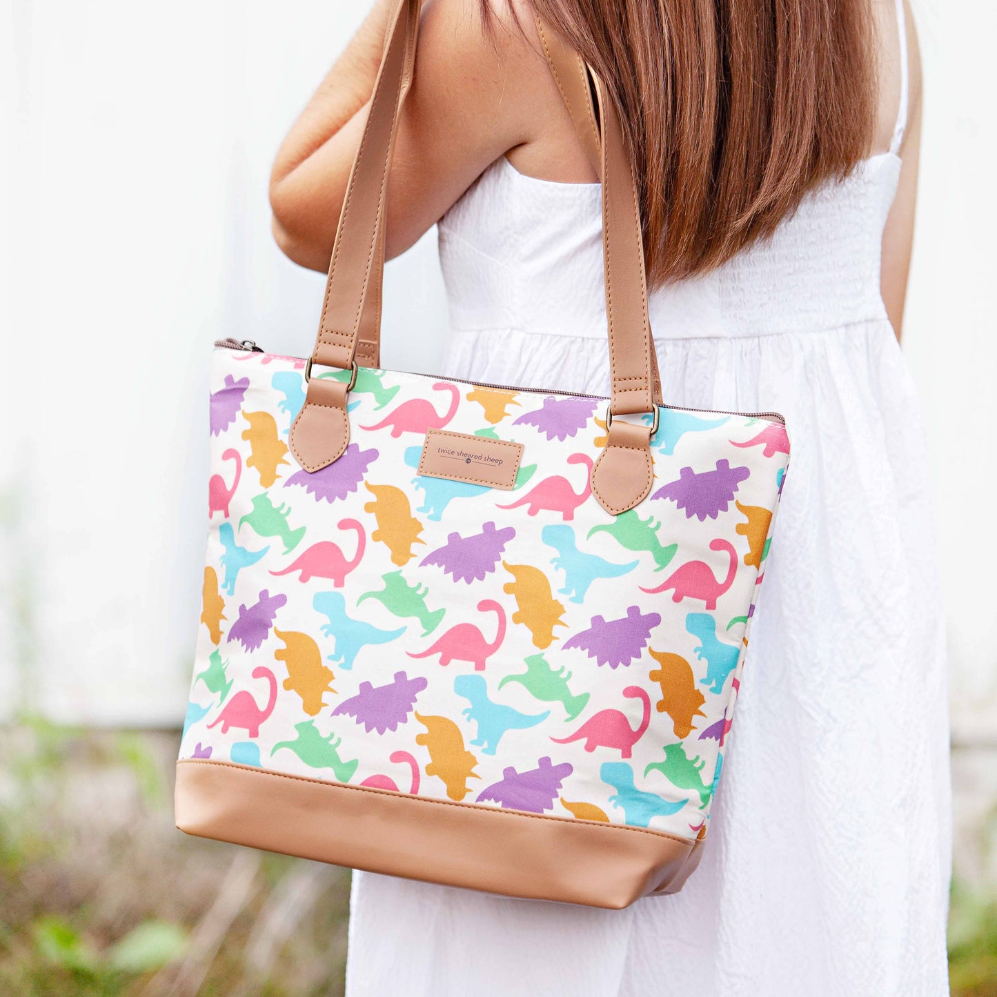 Grand sac de projet de tricot zippé – Dino Mega Trinity