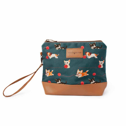 Mini Sac Trini – Petit sac de projet zippé pour chaussettes - Chats et chiens