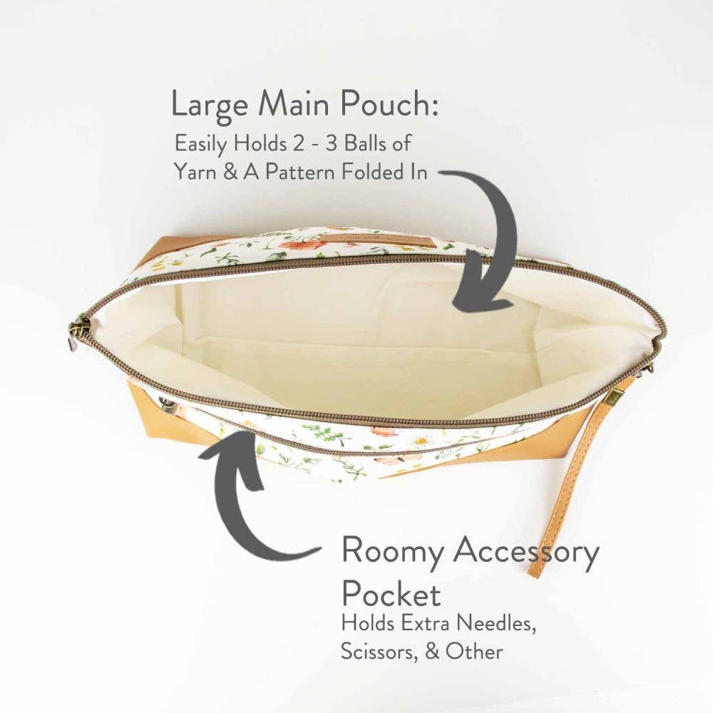 Sac de projet de tricot zippé Mountain Meadow Trinity – Taille moyenne