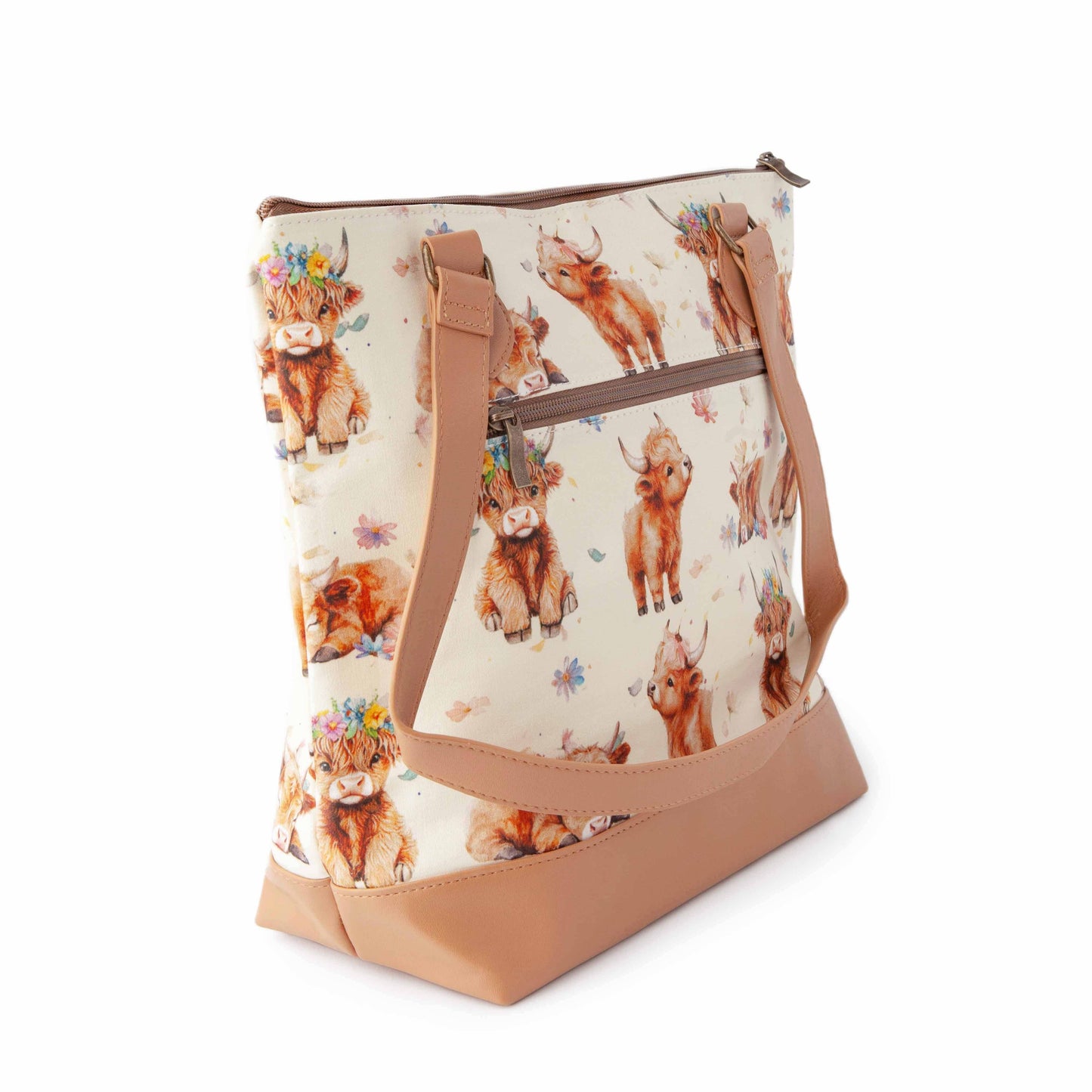 Sac de projet de tricot zippé grand format – Vache des Highlands Maisy Mega Trinity Bag