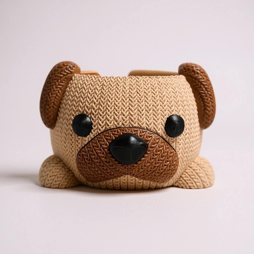 3D Printed Dog Yarn Bowl, Knit Texture, Gift for Crafters