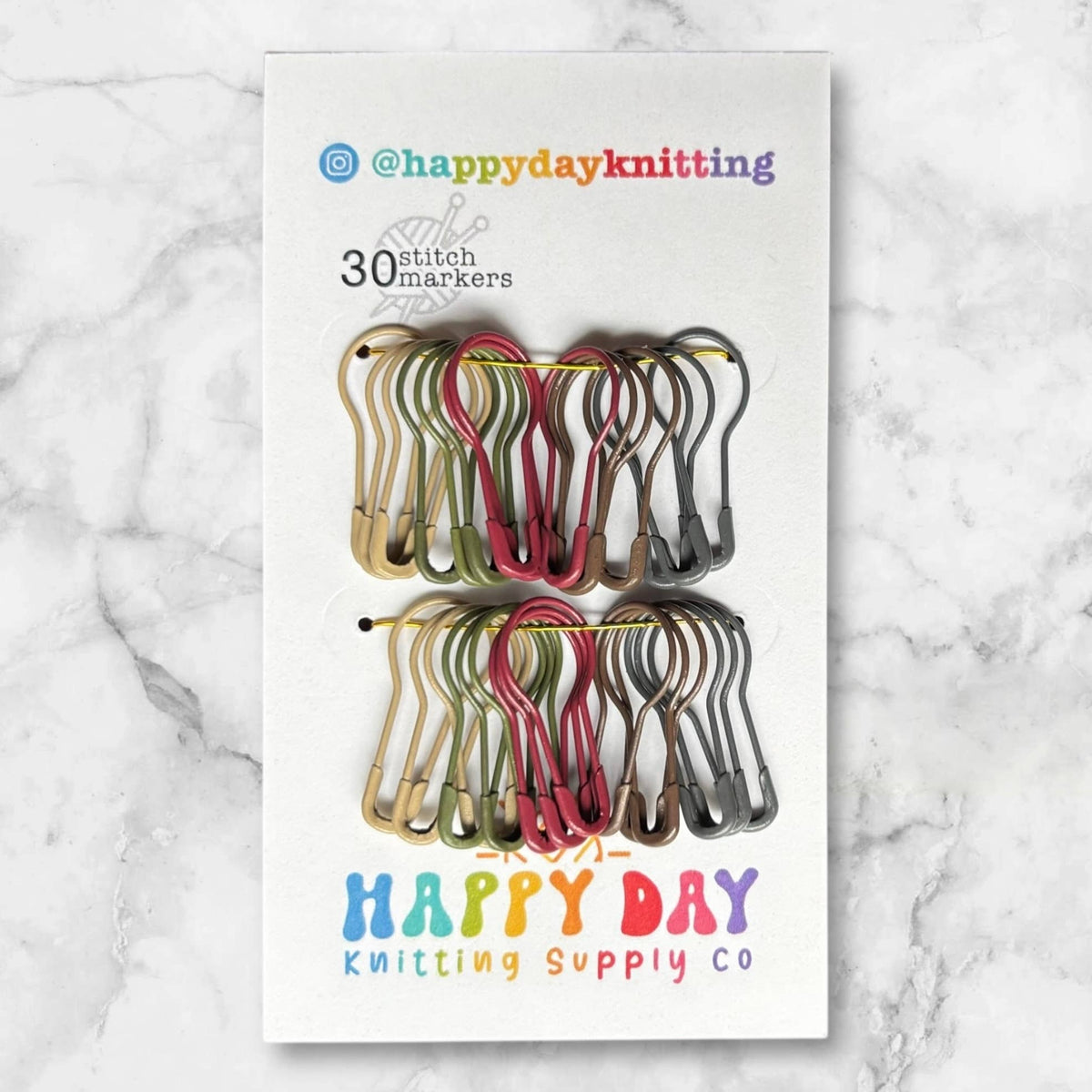 30 Locking Bulb Pin Stitch Markers - Core Colourways