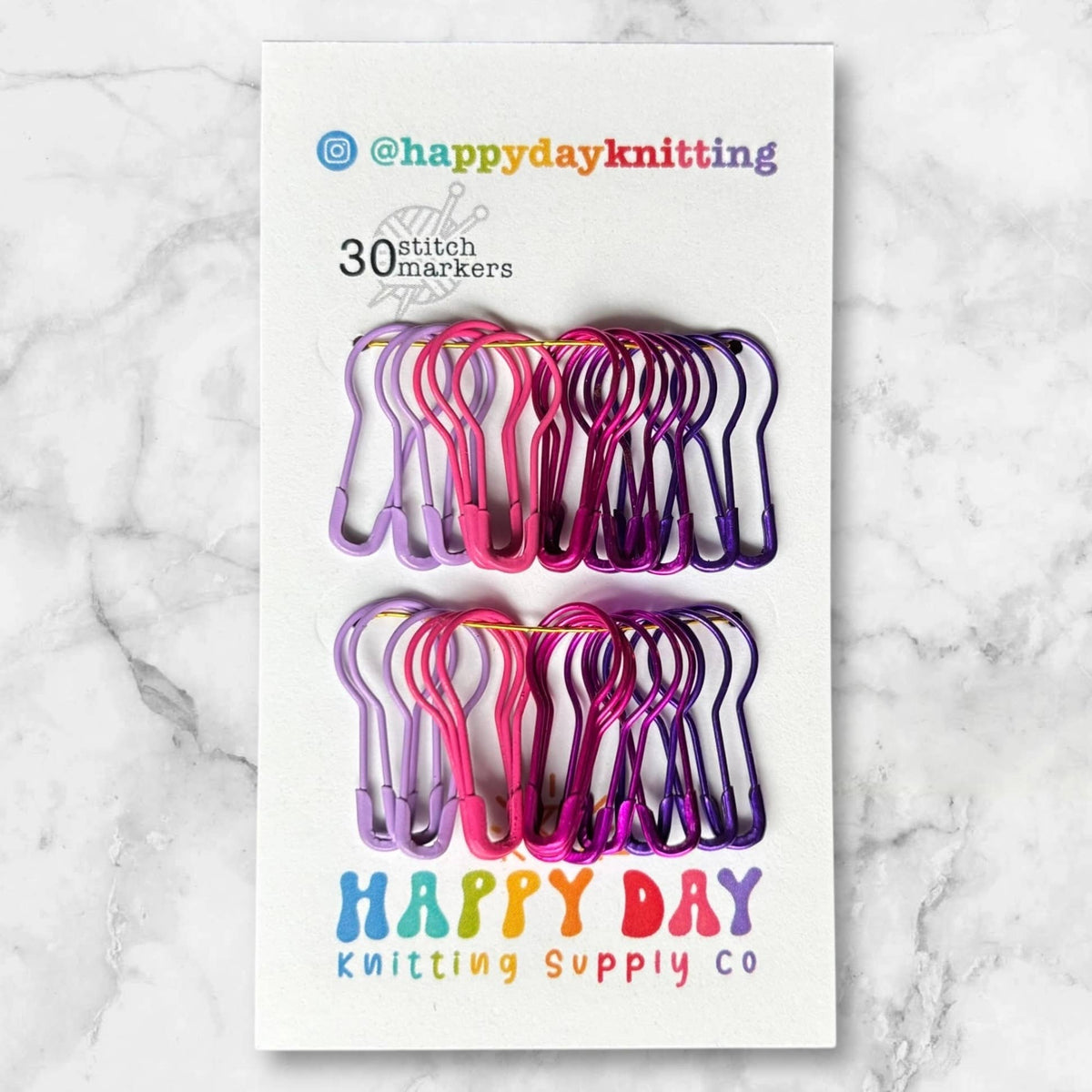 30 Locking Bulb Pin Stitch Markers - Core Colourways