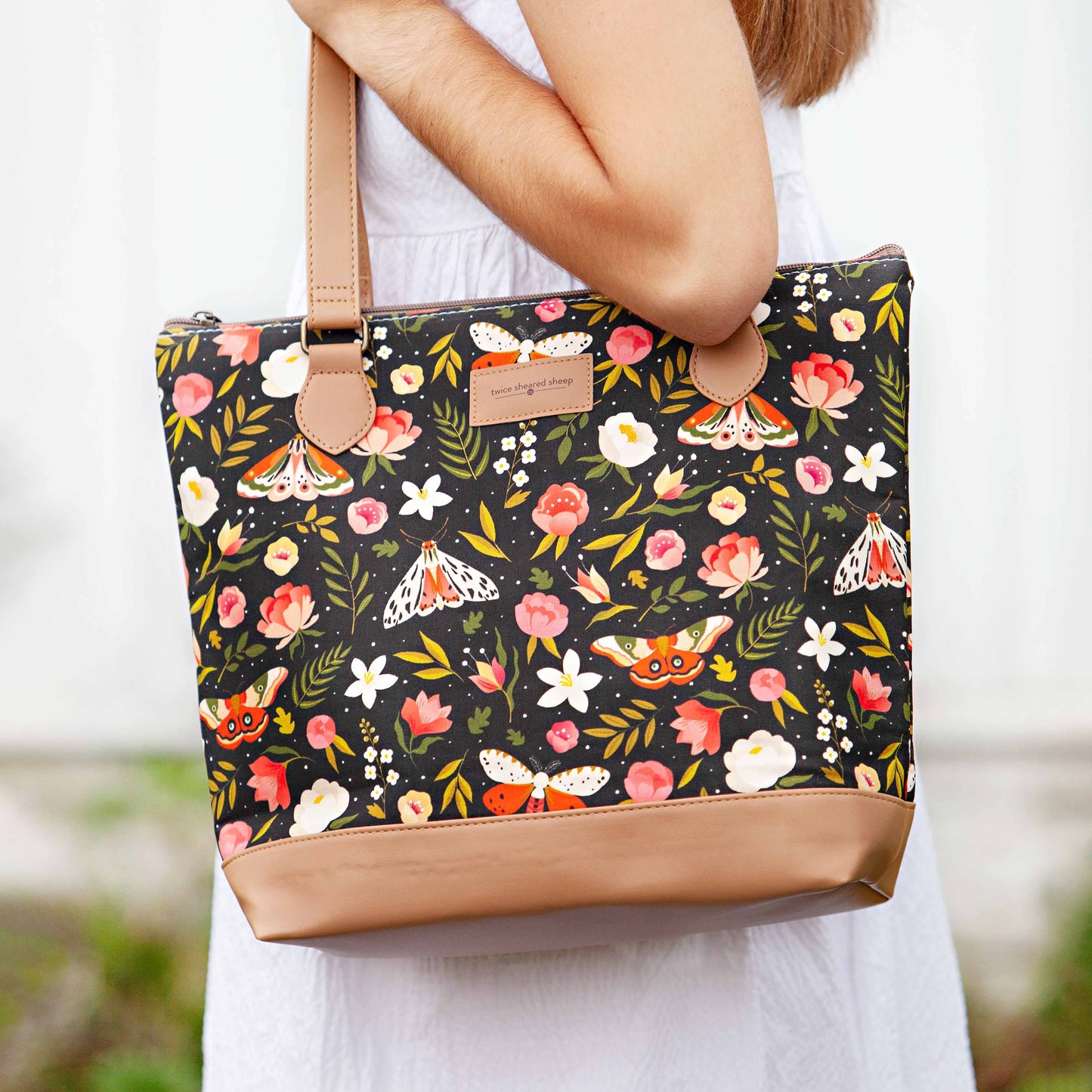 Sac de projet de tricot zippé grand format – Mega Trinity Nuit Forêt