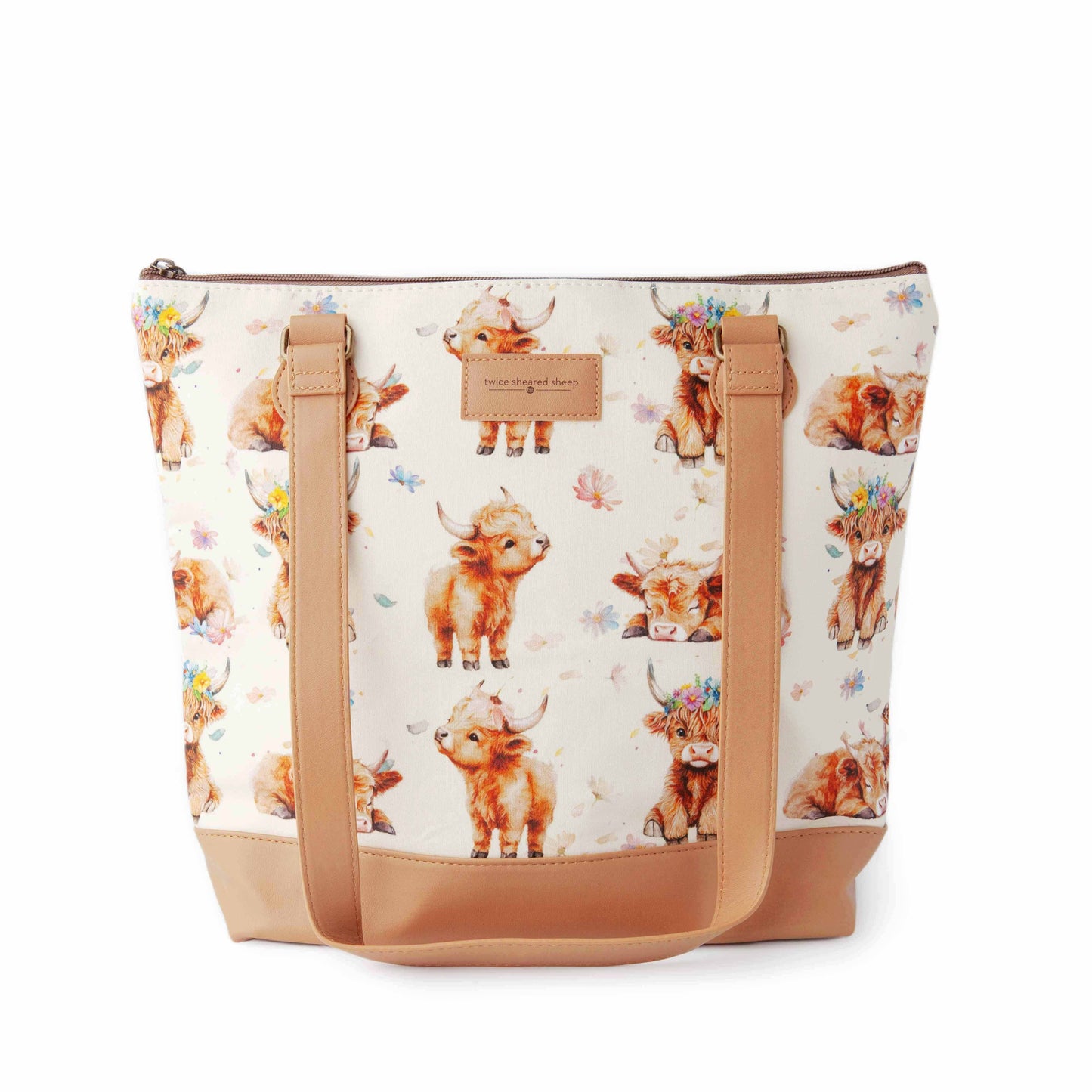 Sac de projet de tricot zippé grand format – Vache des Highlands Maisy Mega Trinity Bag