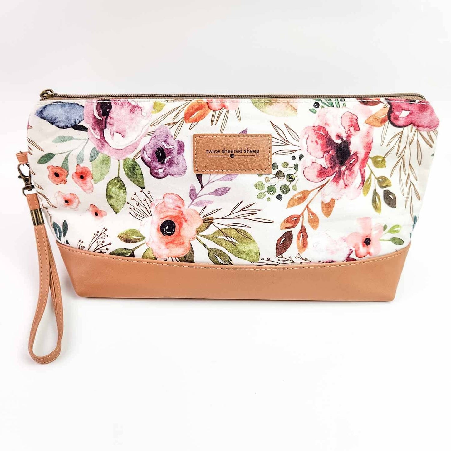 Sac de projet de tricot zippé moyen – Collection printanière florale