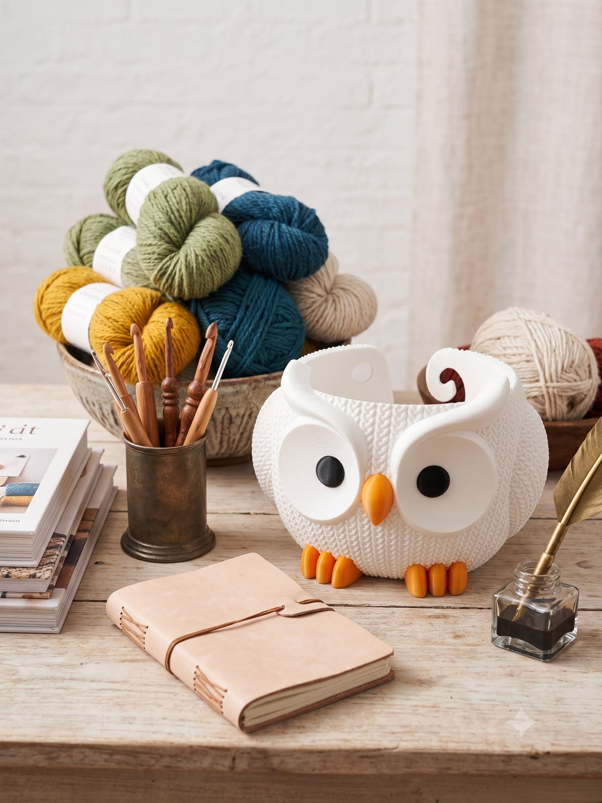 Wise Owl Knit-Texture Yarn Bowl