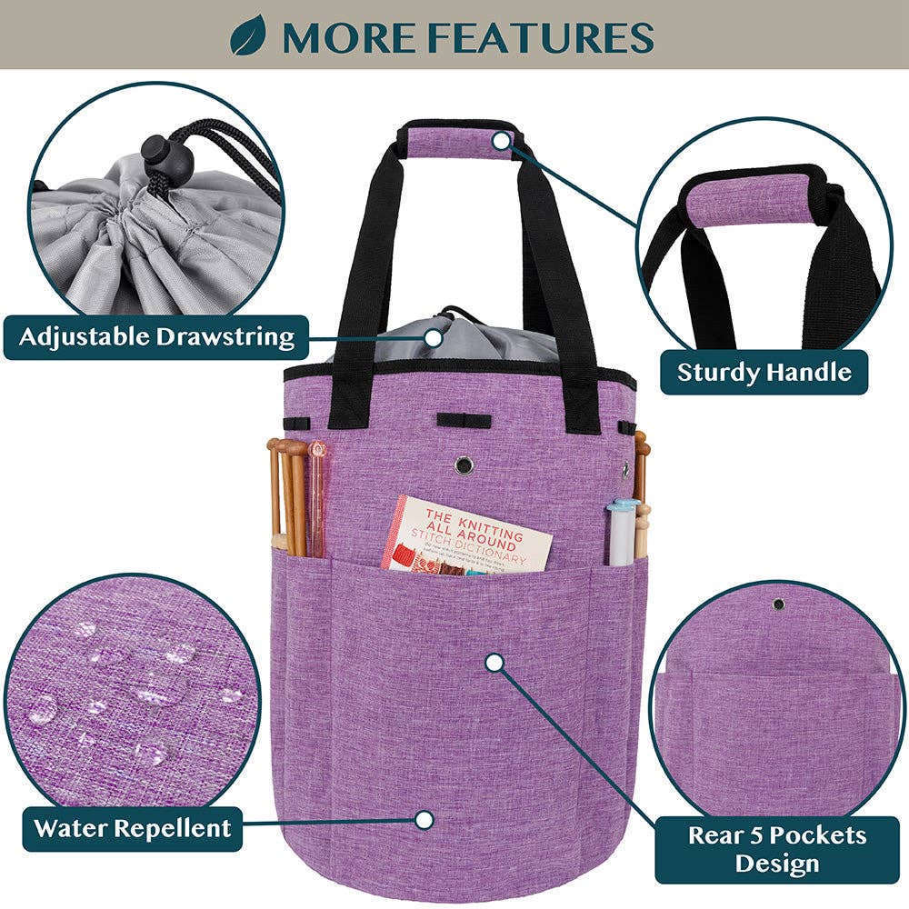 Heather Purple Beginner's Yarn Organizer Knitting Bag