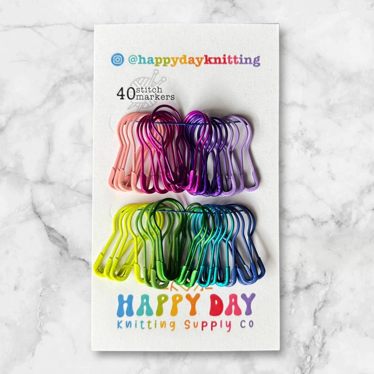 Marqueurs de mailles Néon Arc-en-ciel pour Tricot - Lot de 40