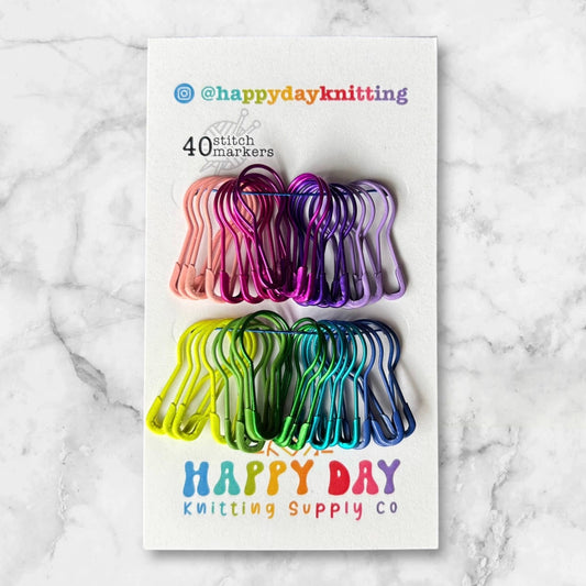 Marqueurs de mailles Néon Arc-en-ciel pour Tricot - Lot de 40