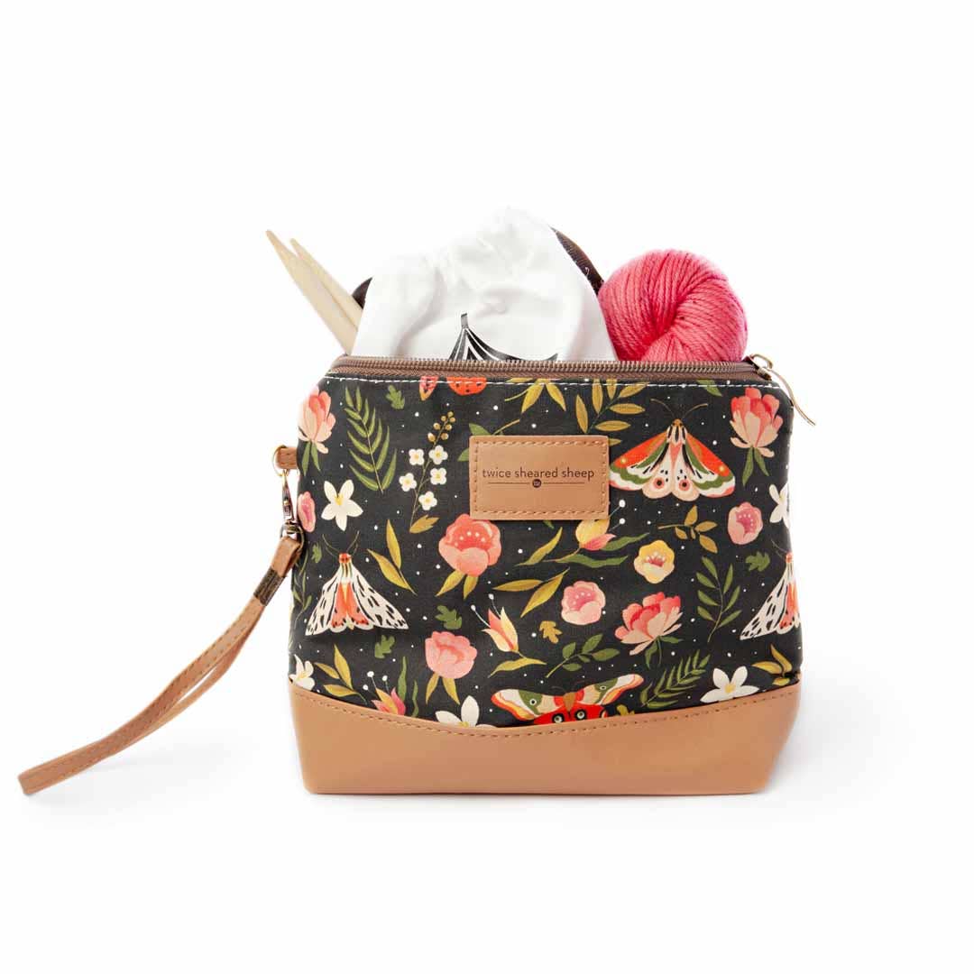 Mini Trini Bag – Petite pochette zippée pour projets de tricot/crochet - Forêt nocturne