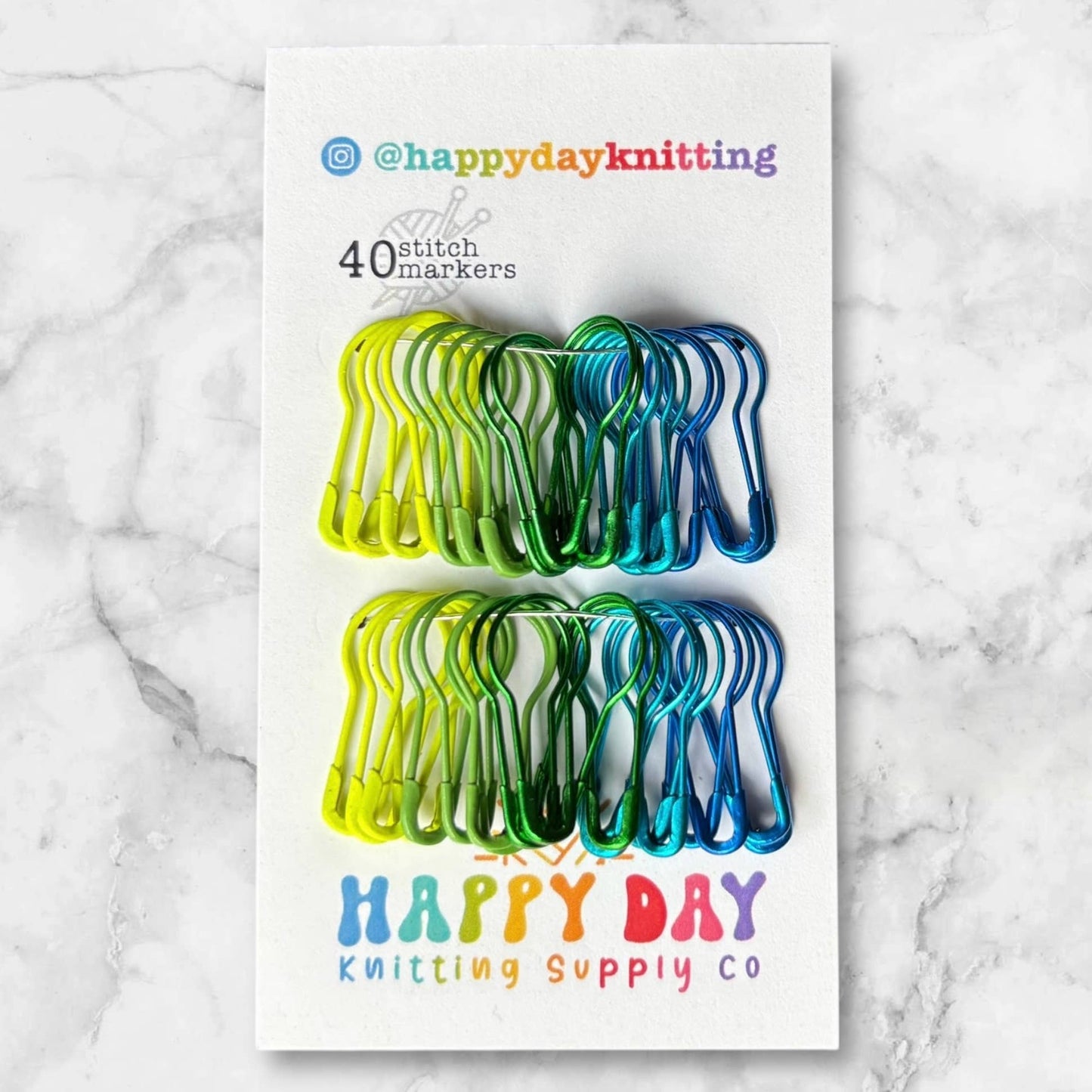 40 Locking Bulb Pin Stitch Markers - Core Colourways