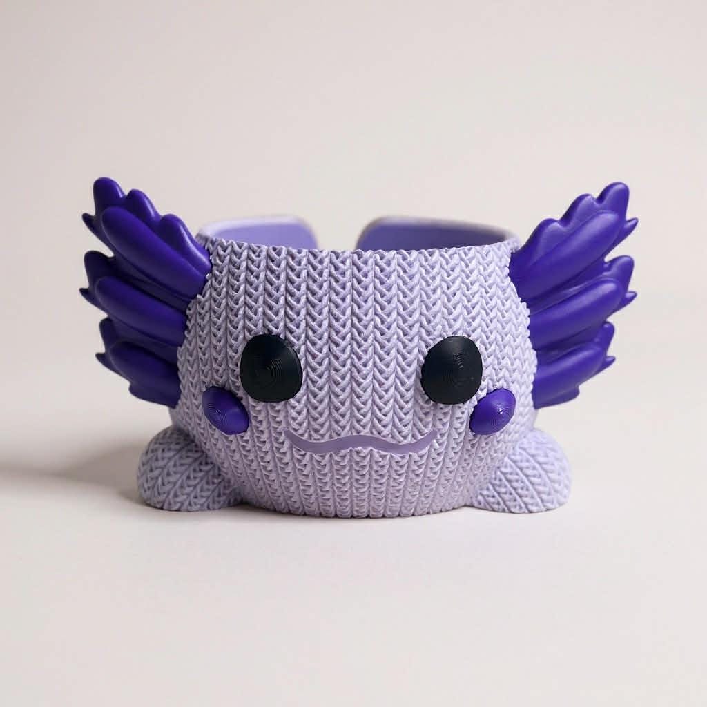 Axolotl Yarn Bowl, 3D Printed Crochet and Knitting Yarn Holder, Customizable