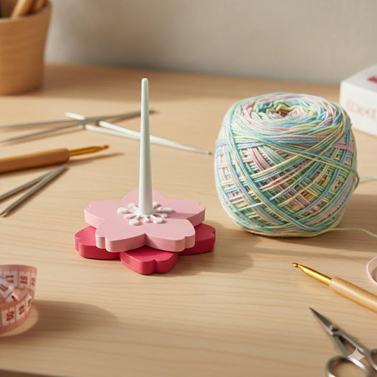 Cherry Blossom Yarn Spinner, Smooth Spinning Yarn Cake Holder for Knitting and Crochet