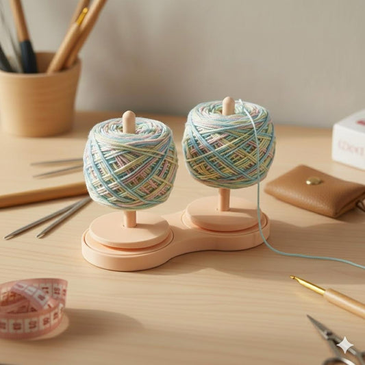 Double Yarn Holder for Crochet and Knitting, No Tangle Smooth Spinning Yarn Tool