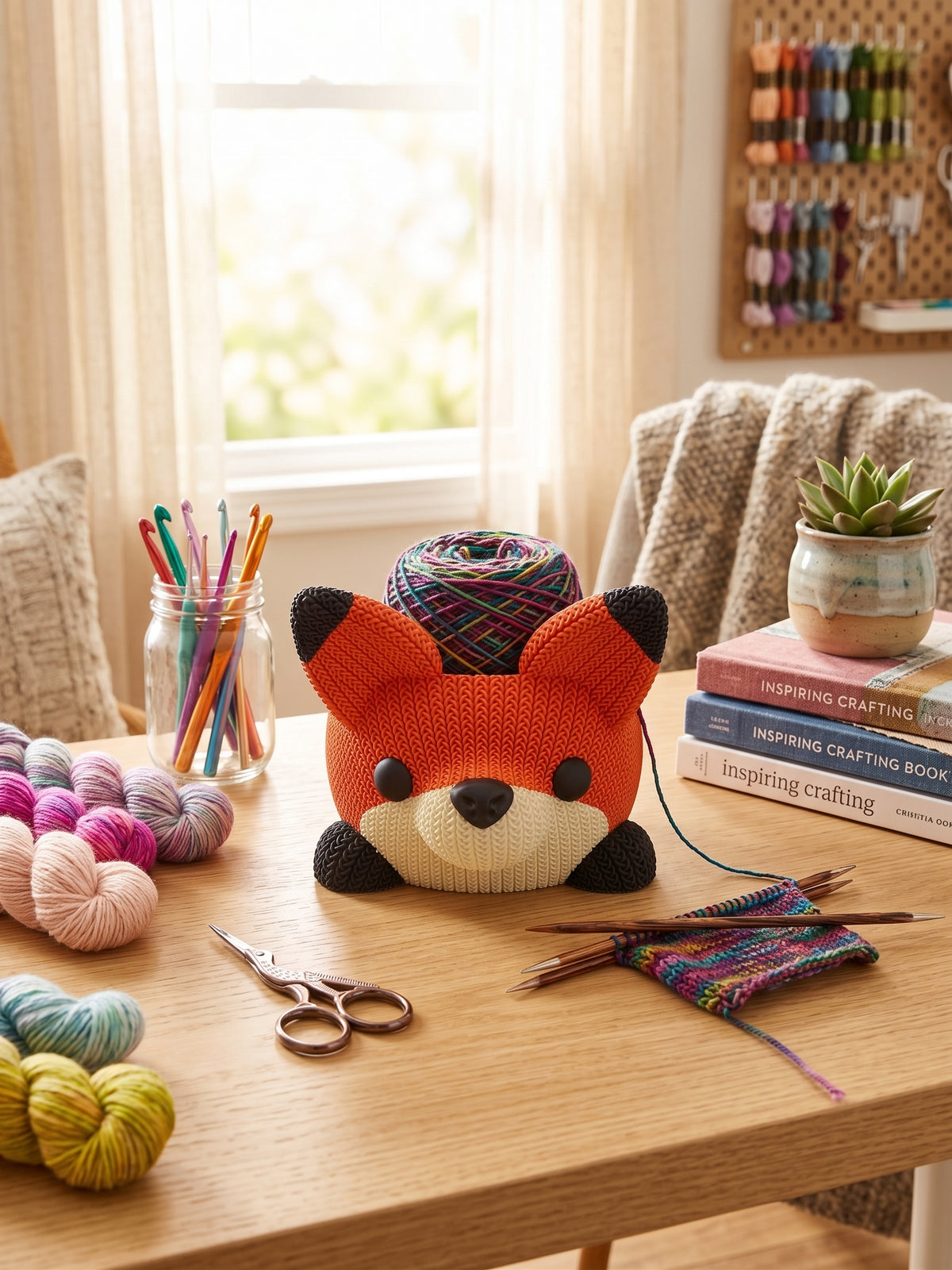 Knit-Texture Fox Yarn Bowl