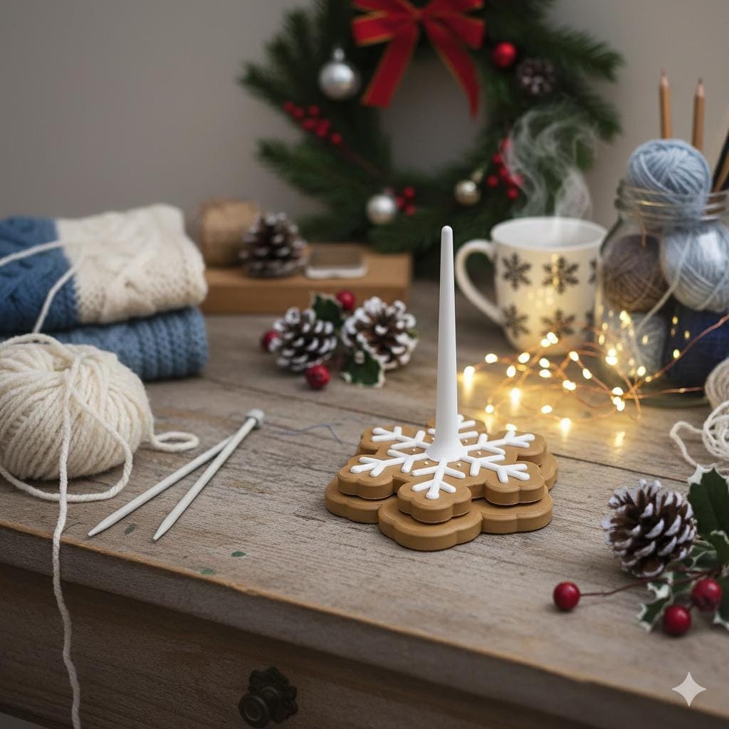 Gingerbread Snowflake Yarn Swift - Knitting Accessory - Christmas Gift for Knitter