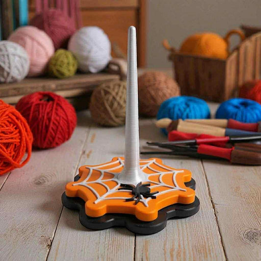 Halloween Spider Web Yarn Spinner: Spooky Rotating Yarn Holder for Knitting and Crochet