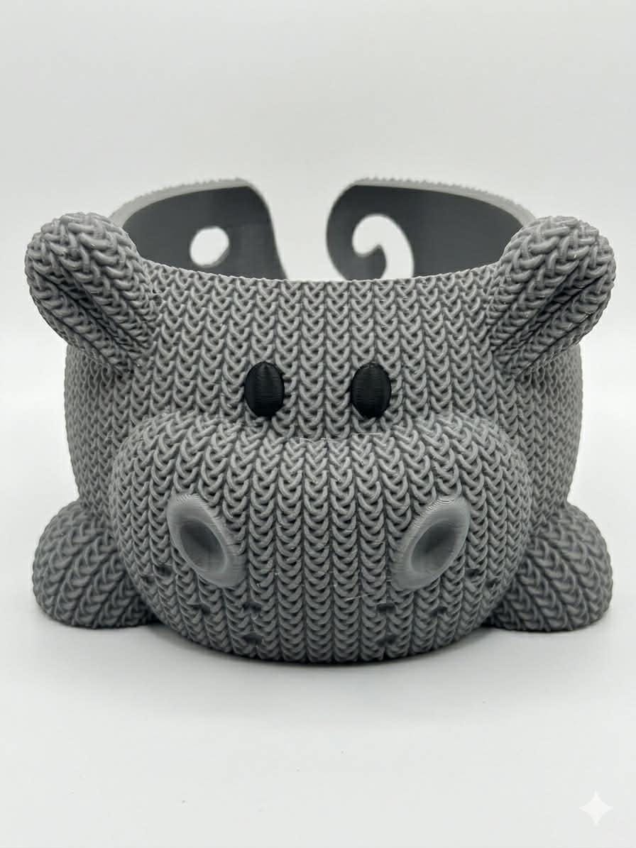 Hippo Yarn Bowl: Cottagecore Crochet & Knitting Holder