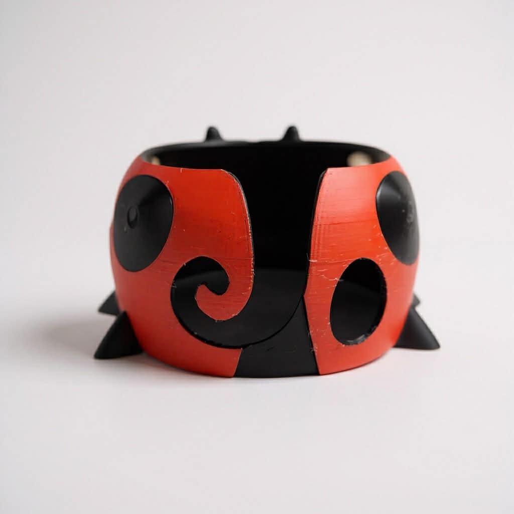 Ladybug Yarn Bowl, Whimsical 3D Printed Knitting Bowl, Customizable