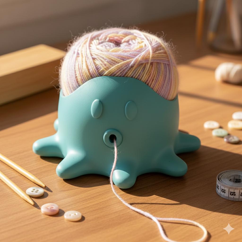 Octopus Yarn Holder for Crochet and Knitting, Yarn Bowl Alternative, 3D Printed Yarn Organizer for Desk or Couch
