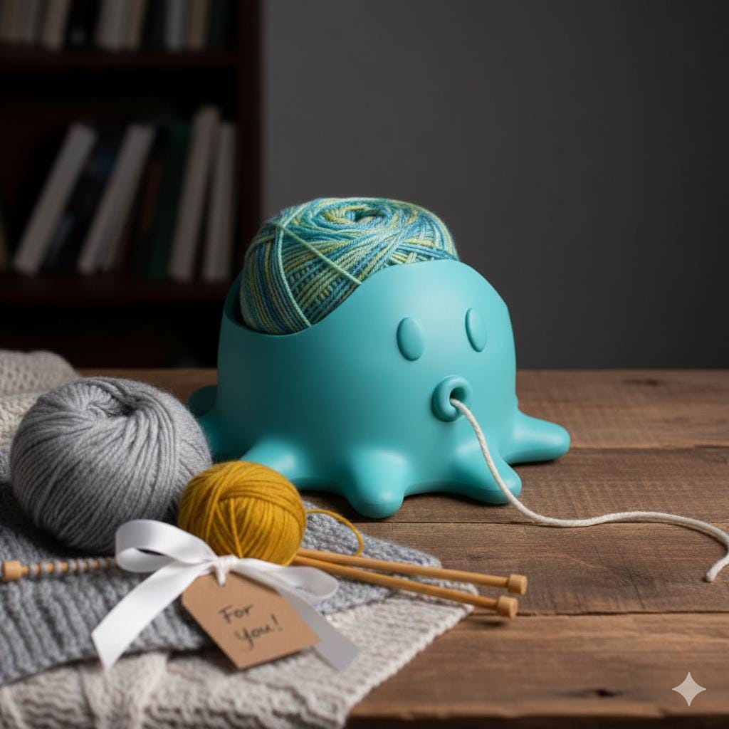 Octopus Yarn Holder for Crochet and Knitting, Yarn Bowl Alternative, 3D Printed Yarn Organizer for Desk or Couch