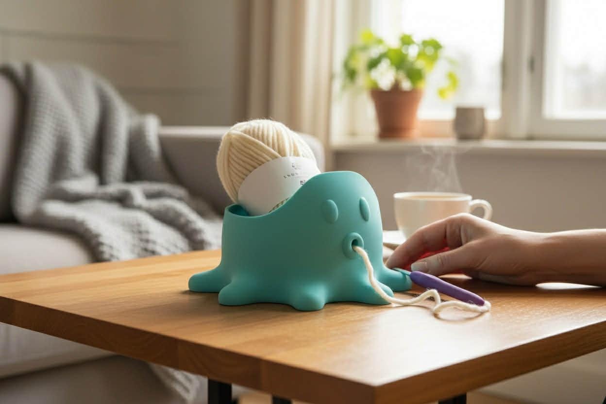 Octopus Yarn Holder for Crochet and Knitting, Yarn Bowl Alternative, 3D Printed Yarn Organizer for Desk or Couch