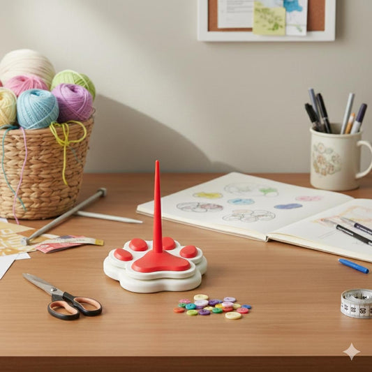 Paw Print Yarn Spinner, 3D Printed Knitting Crochet Accessory