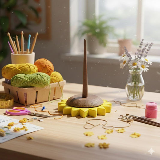 Sunflower Yarn Spinner: Cheerful Rotating Yarn Holder for Knitting and Crochet