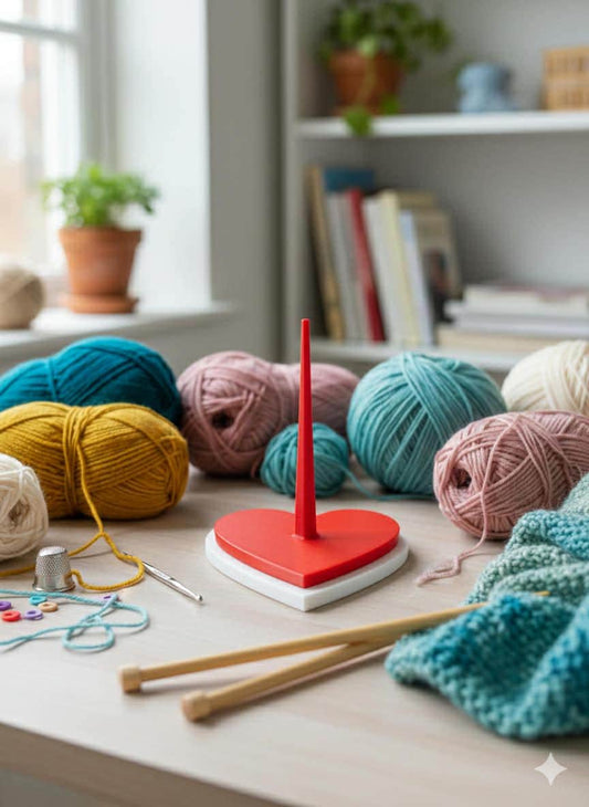 Valentine Heart Yarn Spinner, 3D Printed Smooth Spin Yarn Holder, Customize