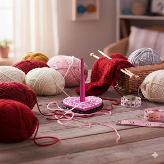 Valentine Heart Yarn Spinner, 3D Printed Smooth Spin Yarn Holder with Lace Design, Customize