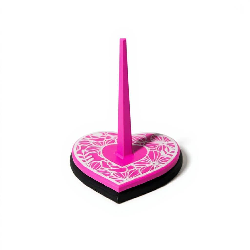 Valentine Heart Yarn Spinner, 3D Printed Smooth Spin Yarn Holder with Lace Design, Customize