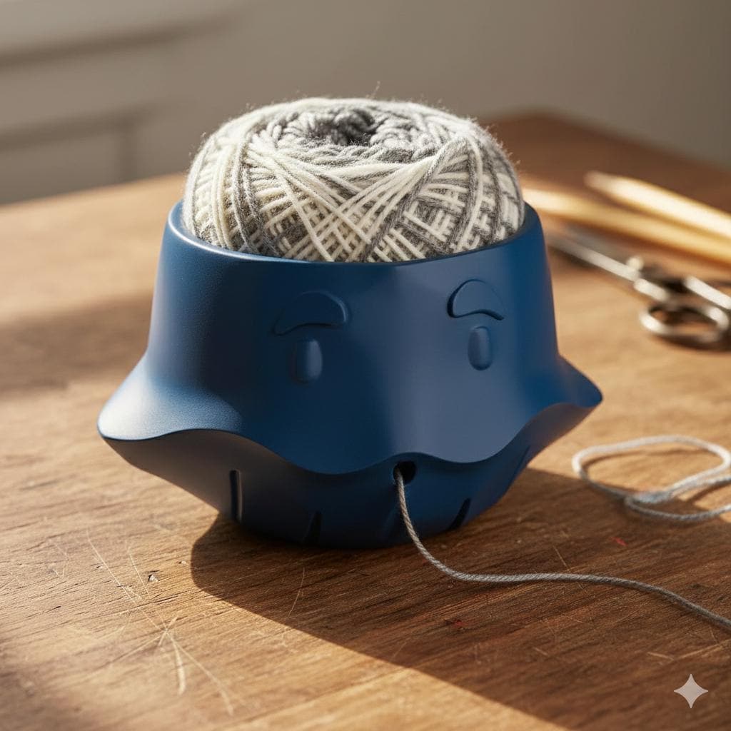 Whale Yarn Bowl for Crochet and Knitting, Animal Yarn Holder, 3D Printed Yarn Organizer for Desk or Couch
