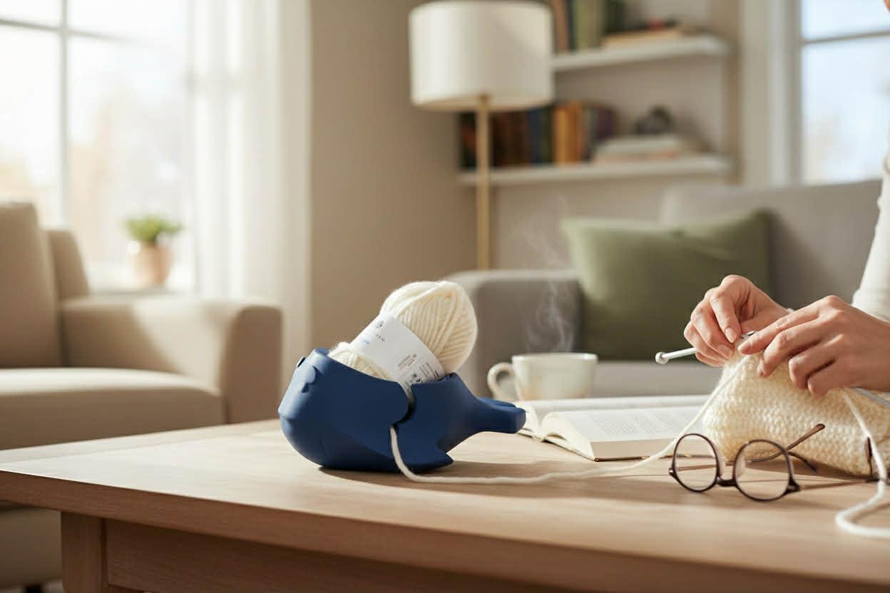 Whale Yarn Bowl for Crochet and Knitting, Animal Yarn Holder, 3D Printed Yarn Organizer for Desk or Couch