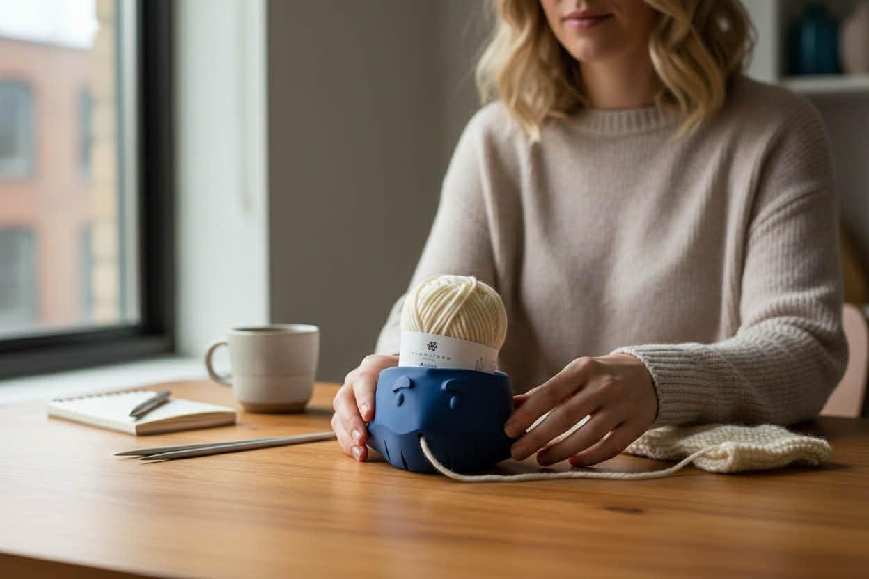 Whale Yarn Bowl for Crochet and Knitting, Animal Yarn Holder, 3D Printed Yarn Organizer for Desk or Couch