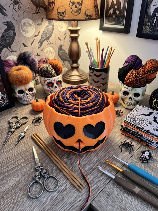 Jack-o'-Heart Pumpkin Yarn Bowl