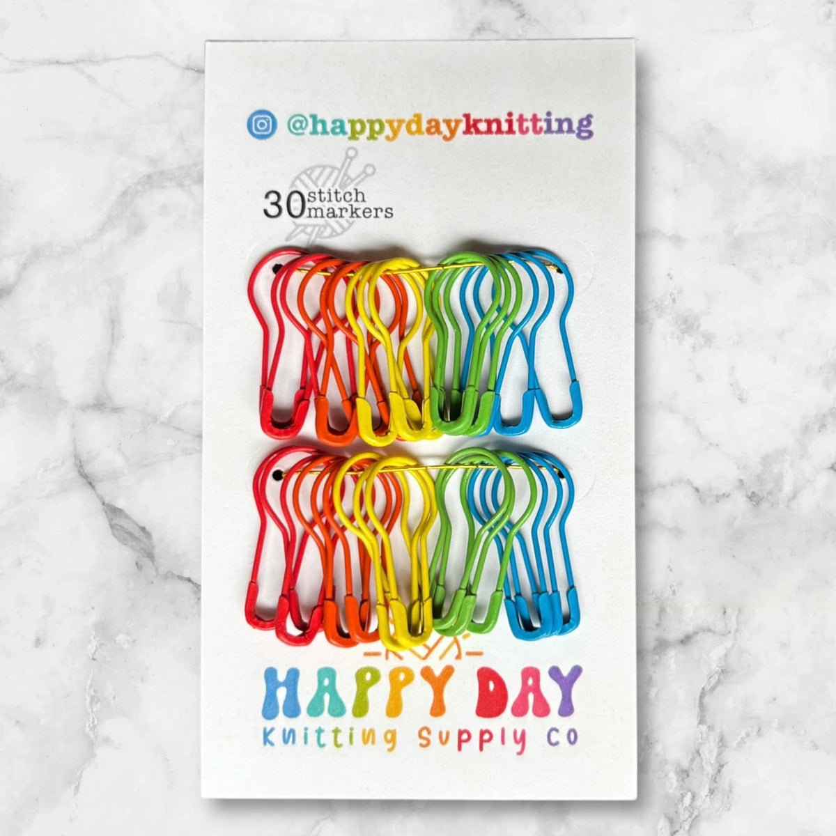 30 Locking Bulb Pin Stitch Markers - Core Colourways