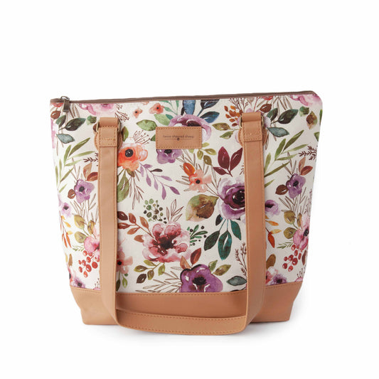 Sac de rangement à tricoter avec fermeture éclair « Spring Floral Mega Trinity » – Grand modèle