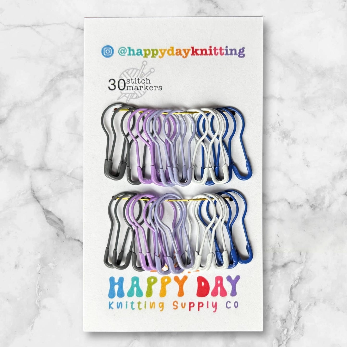 30 Locking Bulb Pin Stitch Markers - Core Colourways