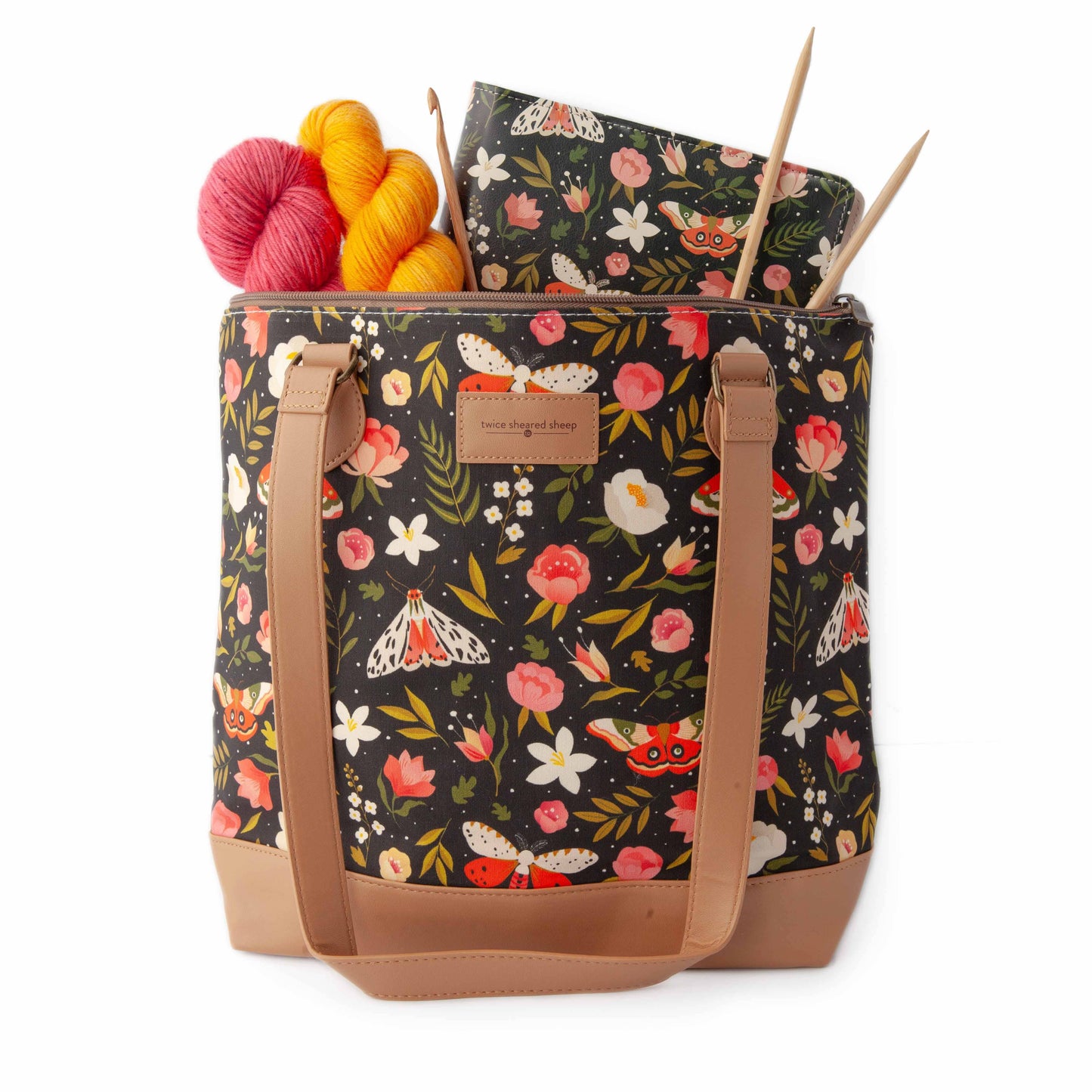Sac de projet de tricot zippé grand format – Mega Trinity Nuit Forêt