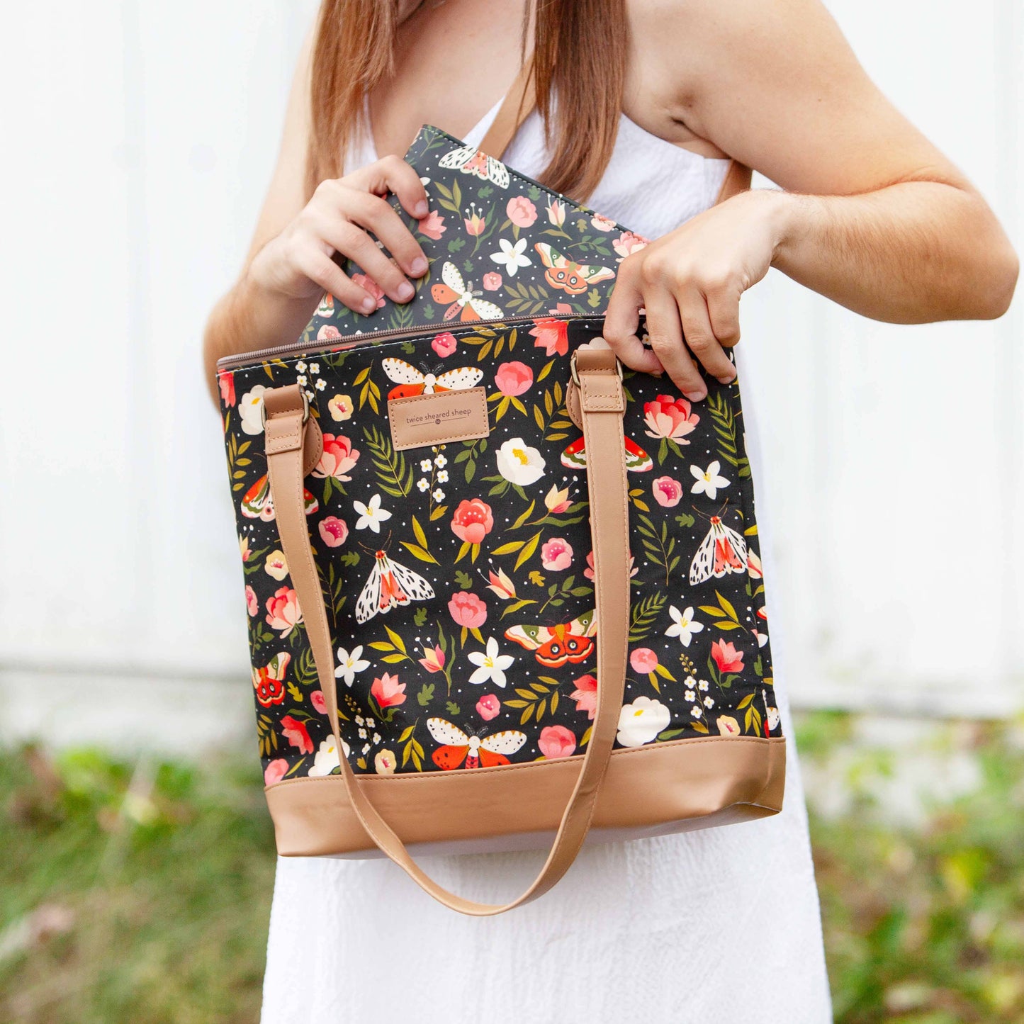 Sac de projet de tricot zippé grand format – Mega Trinity Nuit Forêt
