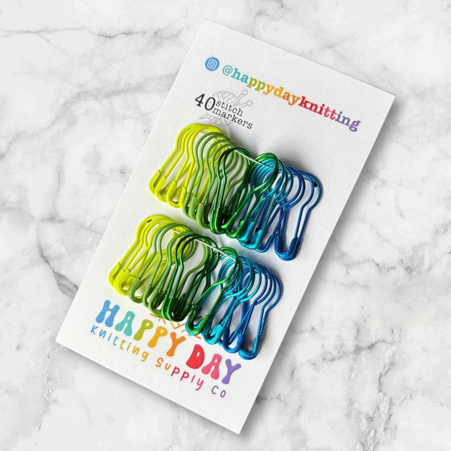 40 Locking Bulb Pin Stitch Markers - Core Colourways