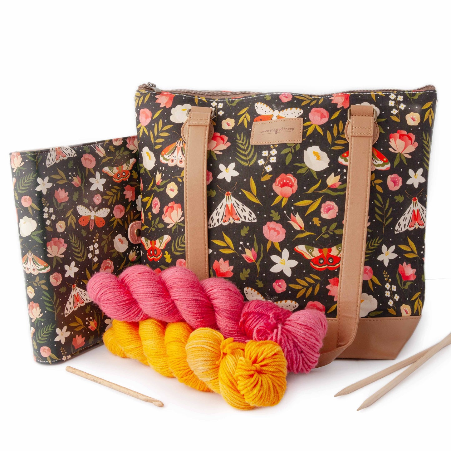 Sac de projet de tricot zippé grand format – Mega Trinity Nuit Forêt